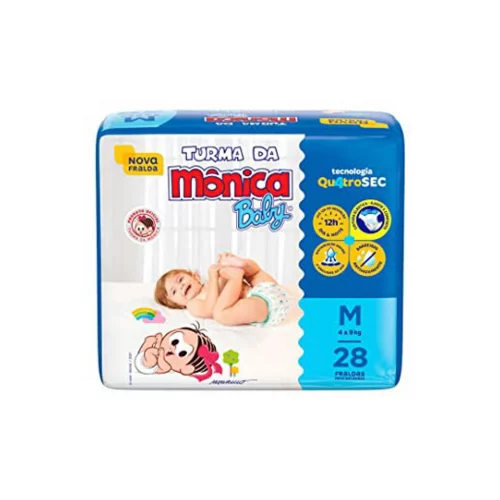 Fralda Turma da Mônica Baby Jumbo M 28 Unidades