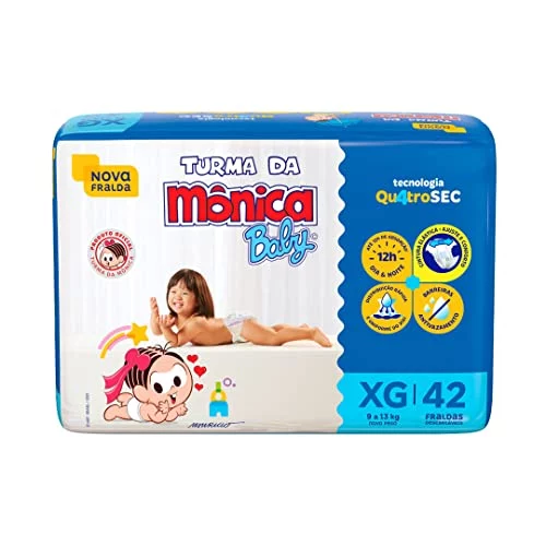 🛍️Fralda Turma da Mônica Baby Mega XG 42 Unidades