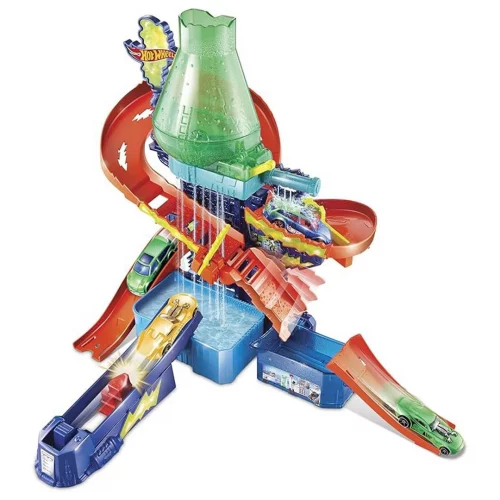 Hot Wheels City Pista de Brinquedo Color Shifters Laboratório Científico para crianças a partir de 4 anos