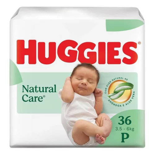 Huggies Fralda Descartável Premium Natural Care P - 36 Un  embalagem pode variar