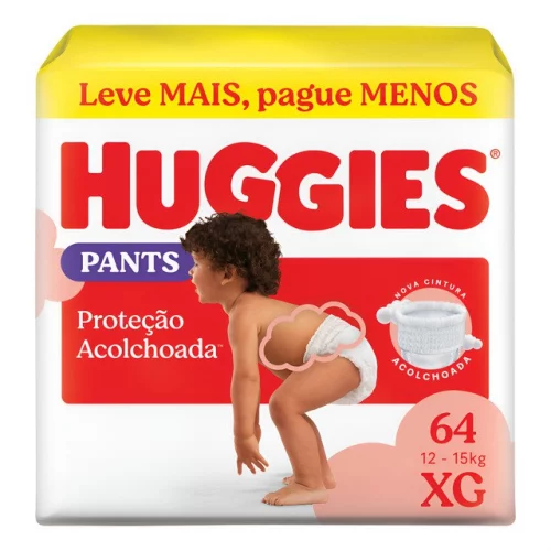 🛍️Huggies Fralda Pants Roupinha Proteção Acolchoada Xg - 64 Un 🛍️Huggies Fralda Pants Roupinha Proteção Acolchoada Xg - 64 Un