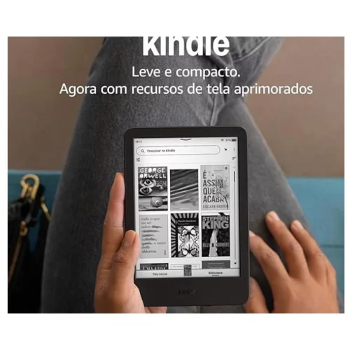 Kindle 16 GB (Geração mais recente) - Leve e compacto, com tela antirreflexo, trocas de página mais rápidas, luz frontal ajustável e bateria de longa duração - Cor Preta