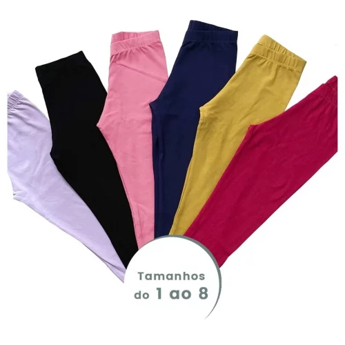 Kit 05 Calças Legging ou 03 Calças Legging Infantil Menina