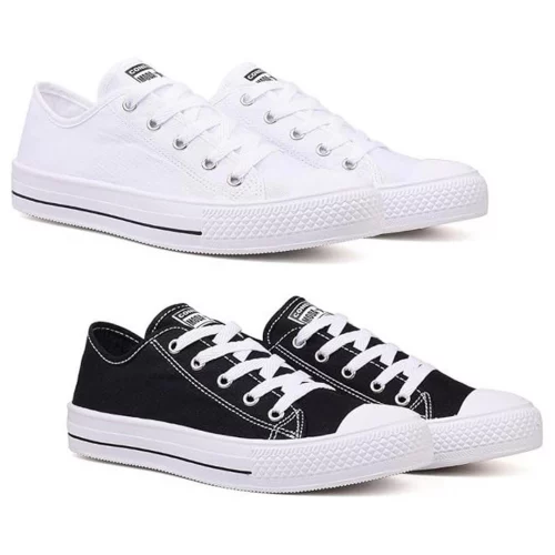 Kit Dois Pares De Tenis Feminino e Masculino Casual Moda Leve