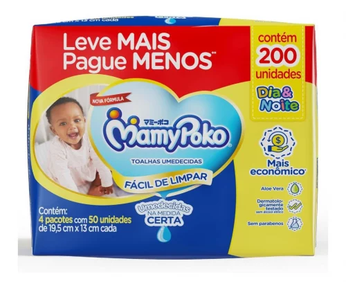 Lenço Umedecido Mamypoko Dia&Noite 200 unidades