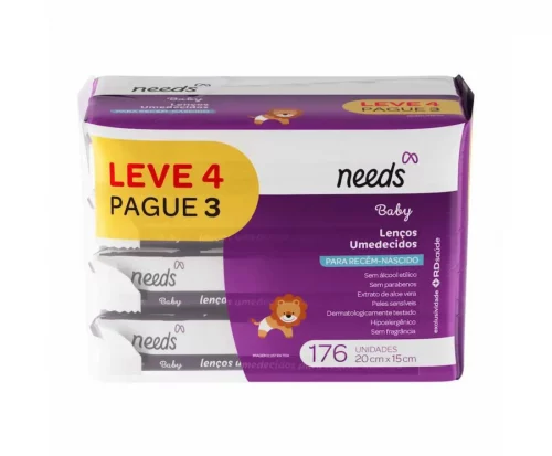 Lenço Umedecido Needs Baby Recém-Nascido 176 Unidades