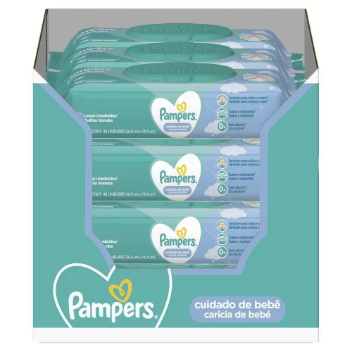 🛍️Lenços Umedecidos Pampers Carícia de Bebê 576 unidades