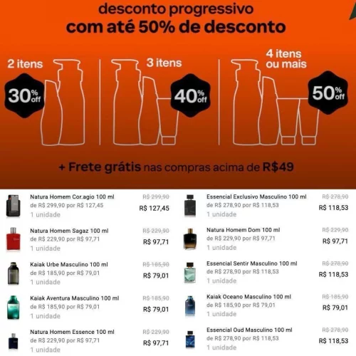 NATURA ATÉ 65% DE DESCONTO