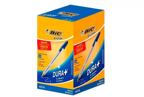 🔥✍️ NO APP - Caneta Bic Azul Cristal Dura Mais Caixa c/ 50 unid.