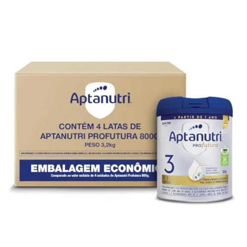 Pack Aptanutri 3 Profutura com 4 unidades de 800g - 3,2kg - Contém prebióticos e DHA e ARA.