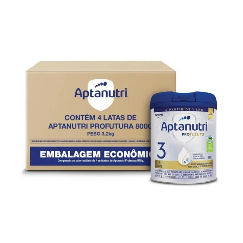 Pack Aptanutri 3 Profutura com 4 unidades de 800g - 3,2kg - Contém prebióticos e DHA e ARA.