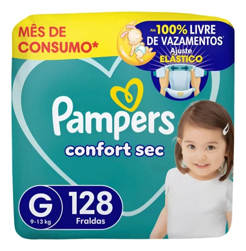 Pacote X128un Fraldas Descartáveis Pampers Confort Sec G