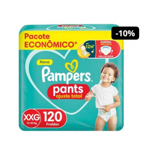 Pampers Fralda Calça Premium Care Ajuste Total, 120 Unidades
