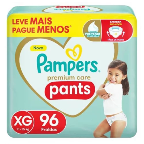 Pampers Pants Premium Care Fralda Fácil de Vestir XG 96 Unidades