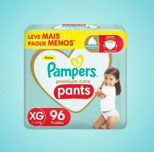 *Pampers Pants Premium Care Fralda Fácil de Vestir XG 96 Unidades*