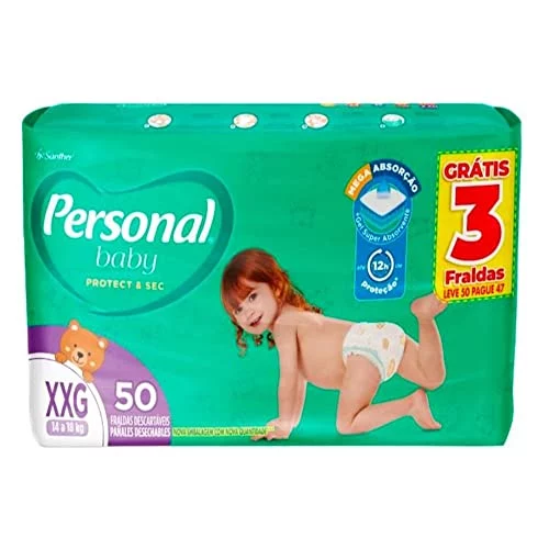 🛍️Personal Fralda Soft & Protect Hiper XXG, 50 Unidades
