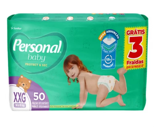 Personal Fralda Soft & Protect Hiper XXG, 50 Unidades Personal Fralda Soft & Protect Hiper XXG, 50 Unidades