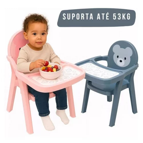 Poltrona Infantil Cadeirinha De Alimentação Com Bandeja Urso Plasutil Excelente para Refeição Infantil