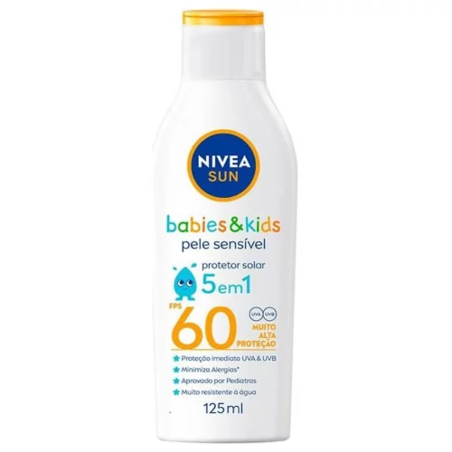 Protetor Solar Kids Nivea Sun Sensitive FPS60 com 125ml Protetor Solar Kids Nivea Sun Sensitive FPS60 com 125ml
