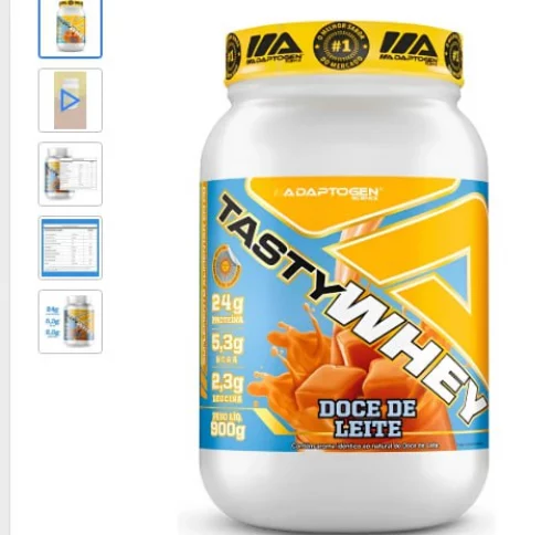 Suplemento Tasty Whey 3W Gourmet Whey Protein Adaptogen Science Pote 900g sabor Doce de Leite