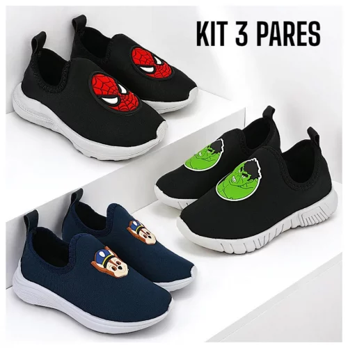 Tênis Calce Fácil Infantil Menino (unidade ou em kit)