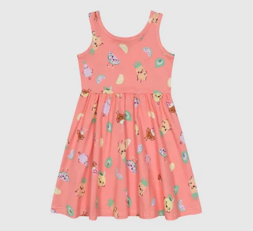 Vestido Rodado Estampado Malwee Kids (Tam. 1 ao 8)