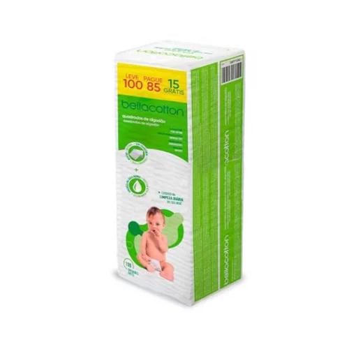 Bellacotton Algodao Quadrado Baby Bellacotton 100 Un. (Lv100Pg85)