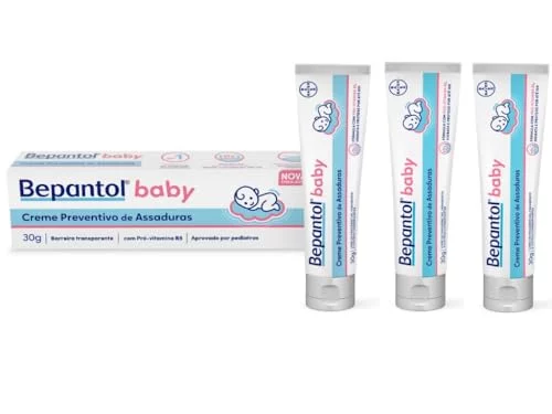 🛍️Bepantol Baby Kit Pomada Assadura Bebe, 3 Unidades de 30g, Prevenção de Assaduras e Hidratação da Pele do Bebê