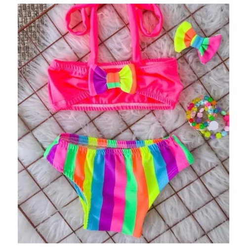Biquíni infantil neon