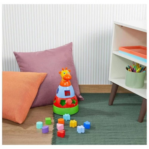 Brinquedo Educativo Girafa Didática com Blocos Merco Toys, cores sortidas, 1 unidade