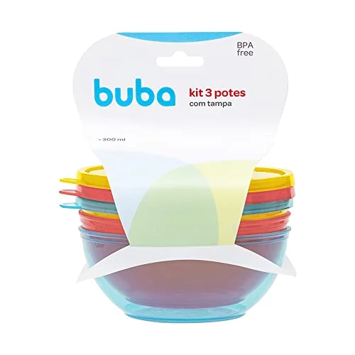 🛍️Buba, 16175, Kit 3 Potes Com Tampa, Colorido