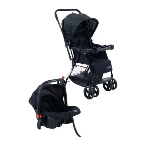 Carrinho De Passeio C/ Bebê Conforto Youturn Preto Maxi Baby