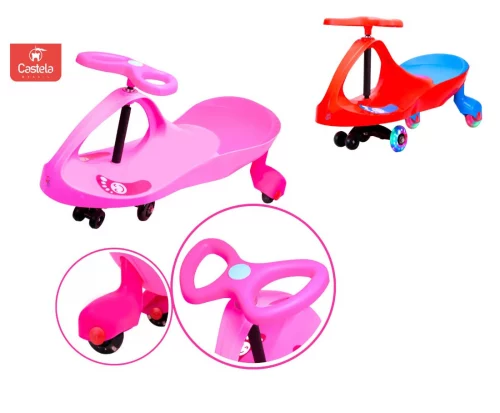 Carrinho Rolimã Zig Zag Car 360 Roda Led Colorido - Castela
