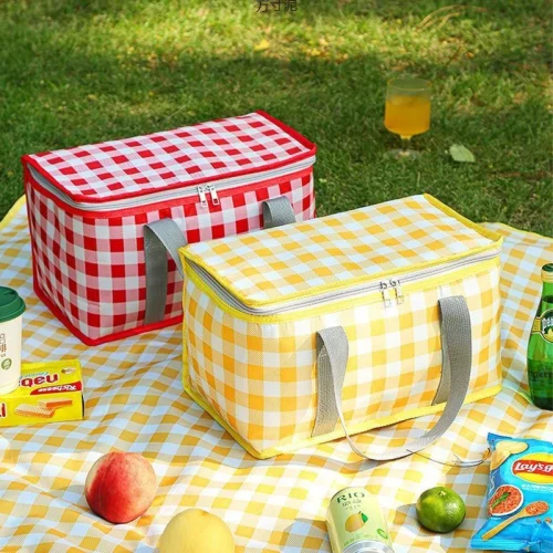 🛍️Cestinha Térmica Portátil 12L Saco de aquecimento duploIdeal para Pique Nique Praia e Camping