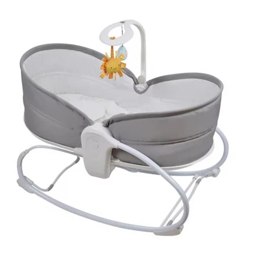 Clingo Cadeira Moisés Aconchego com Vibração e Canções de Ninar, (Suporta até 18kg), Cinza