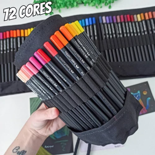 É FABER-CASTELL 🌈 Kit com 72 Lápis de Colorir com Estojo de Tecido ‼️