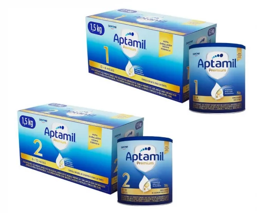 Fórmula Infantil Aptamil Premium 2 - 1,5KG (2 latas com 750g cada)