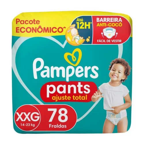 🛍️Fralda Calça Pampers Pants Ajuste Total Tam. XXG 14 a 23kg 78 Unidades