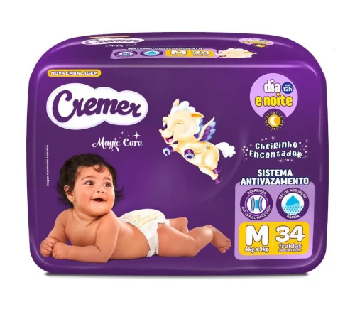 Fralda Cremer Magic Care M 34 Unidades
