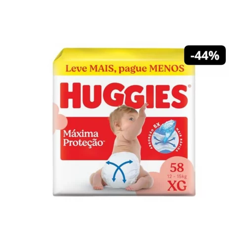 Fralda Descartável Huggies Máxima Proteção Tamanho XG 58 unidades