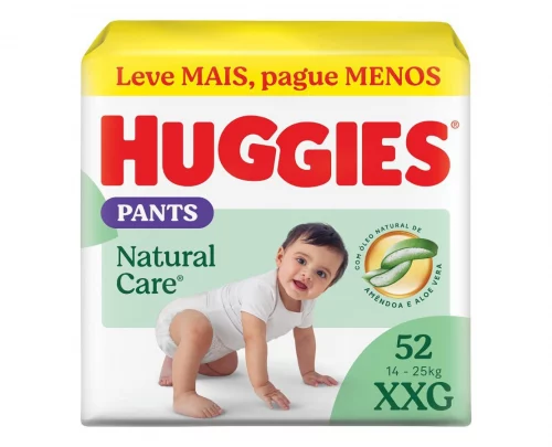 Fralda Huggies Natural Care Roupinha XXG 52 unidades