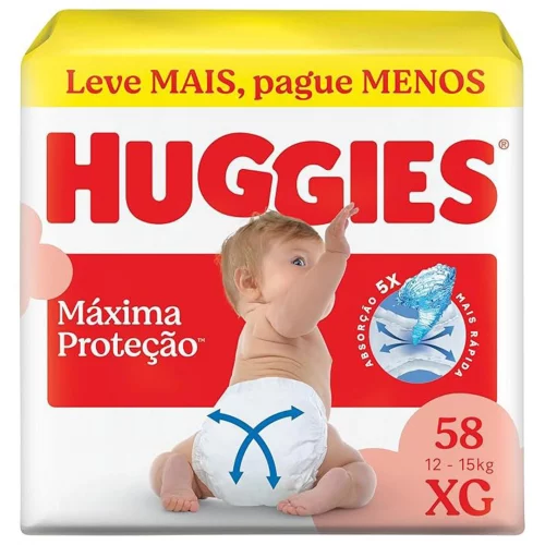Fralda Huggies Supreme Care XG 58 unidades
