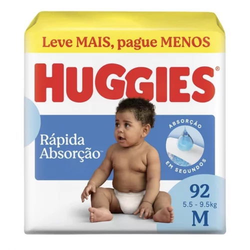 Fralda Huggies Tripla Proteção M com 92 Unidades