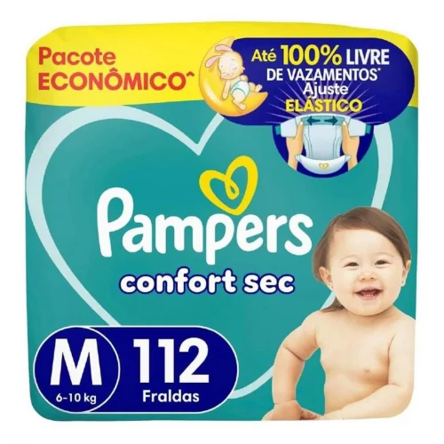 Fralda Pampers Confort Sec Tamanho M 112 Fraldas Descartáveis