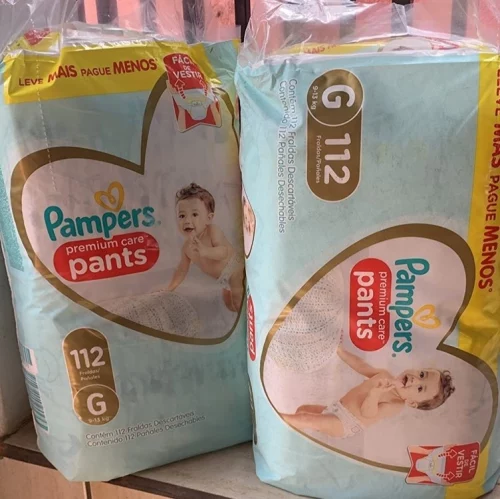 Fralda Pampers Premium Care Pants, Tamanho G, 112 Unidades, Fácil de Vestir