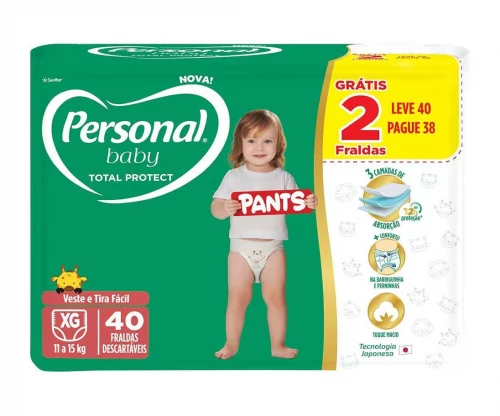 Fralda Personal Baby Pants Total Protect XG 40 unidades