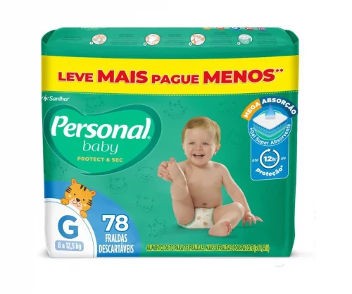 Fralda Personal Baby Protect&Sec G 78 unidades