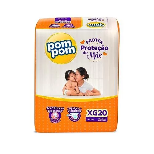 🛍️Fralda Pom Pom Protek Proteção de Mãe Jumbo XG 20 Unidades