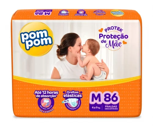 Fralda Pom Pom Protek Proteção de Mãe M 86 unidades