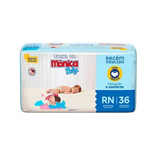 Fralda Turma da Mônica Baby Jumbo RN 36 Unidades